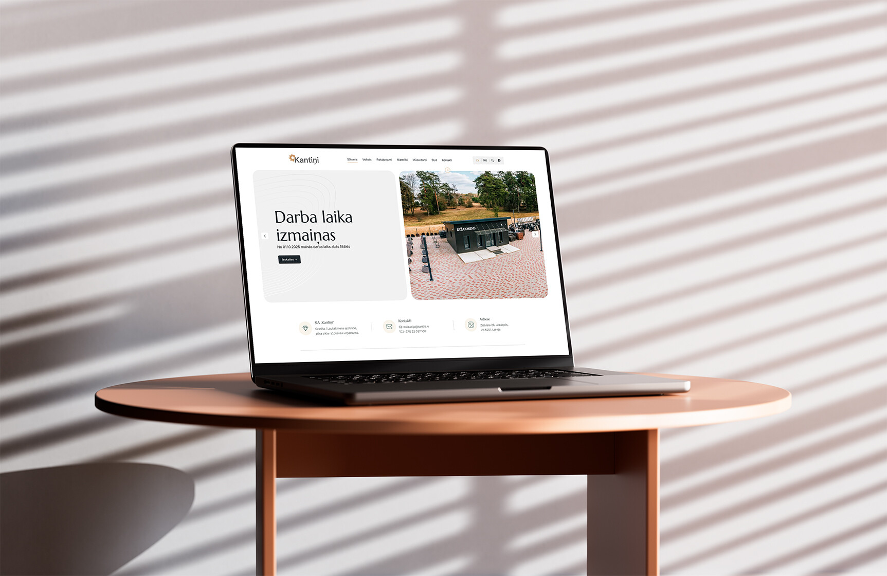 SIA Kantiņi mājaslapas ekrānšāviņš