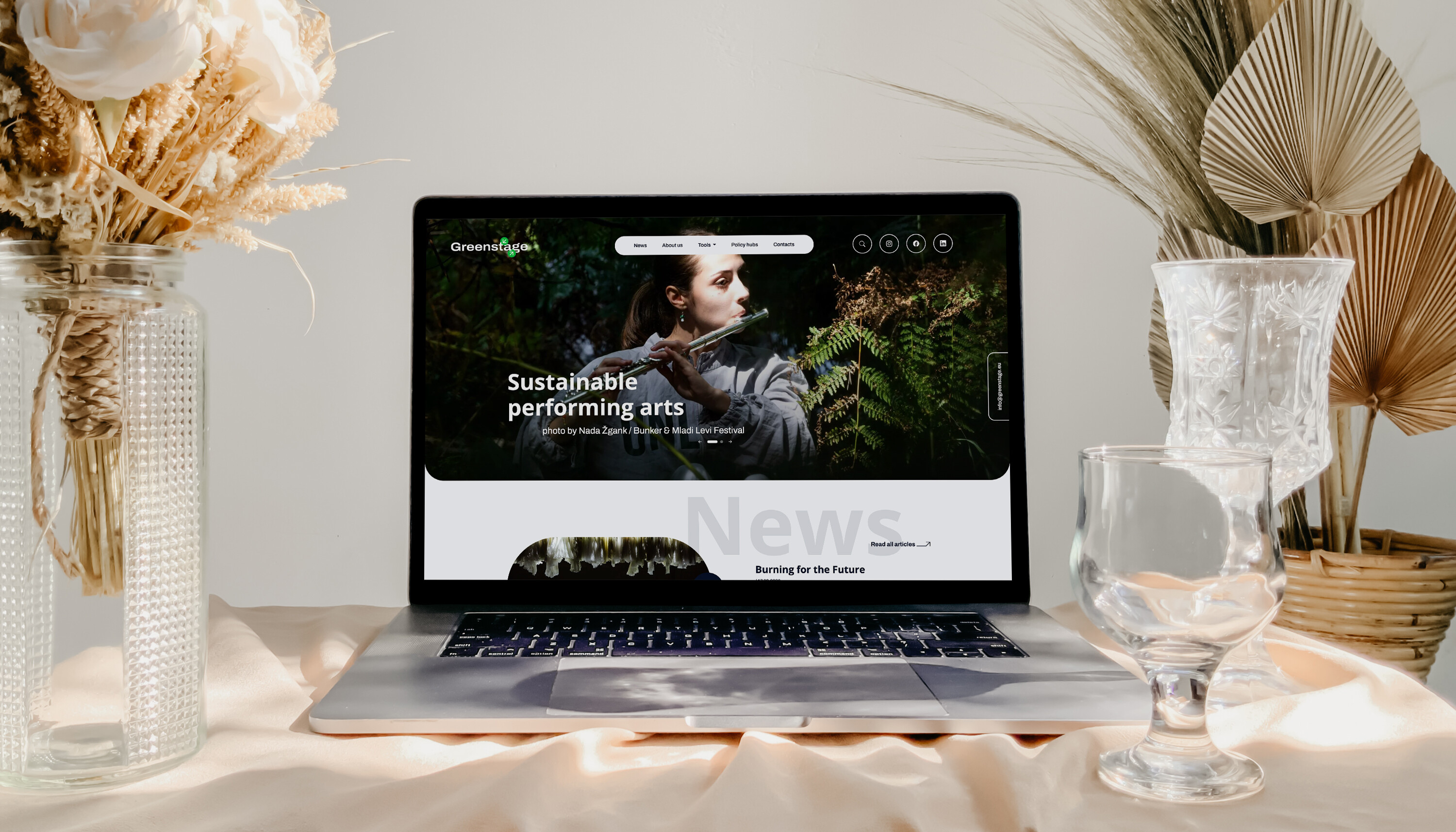 Greenstage mājaslapas ekrānšāviņš