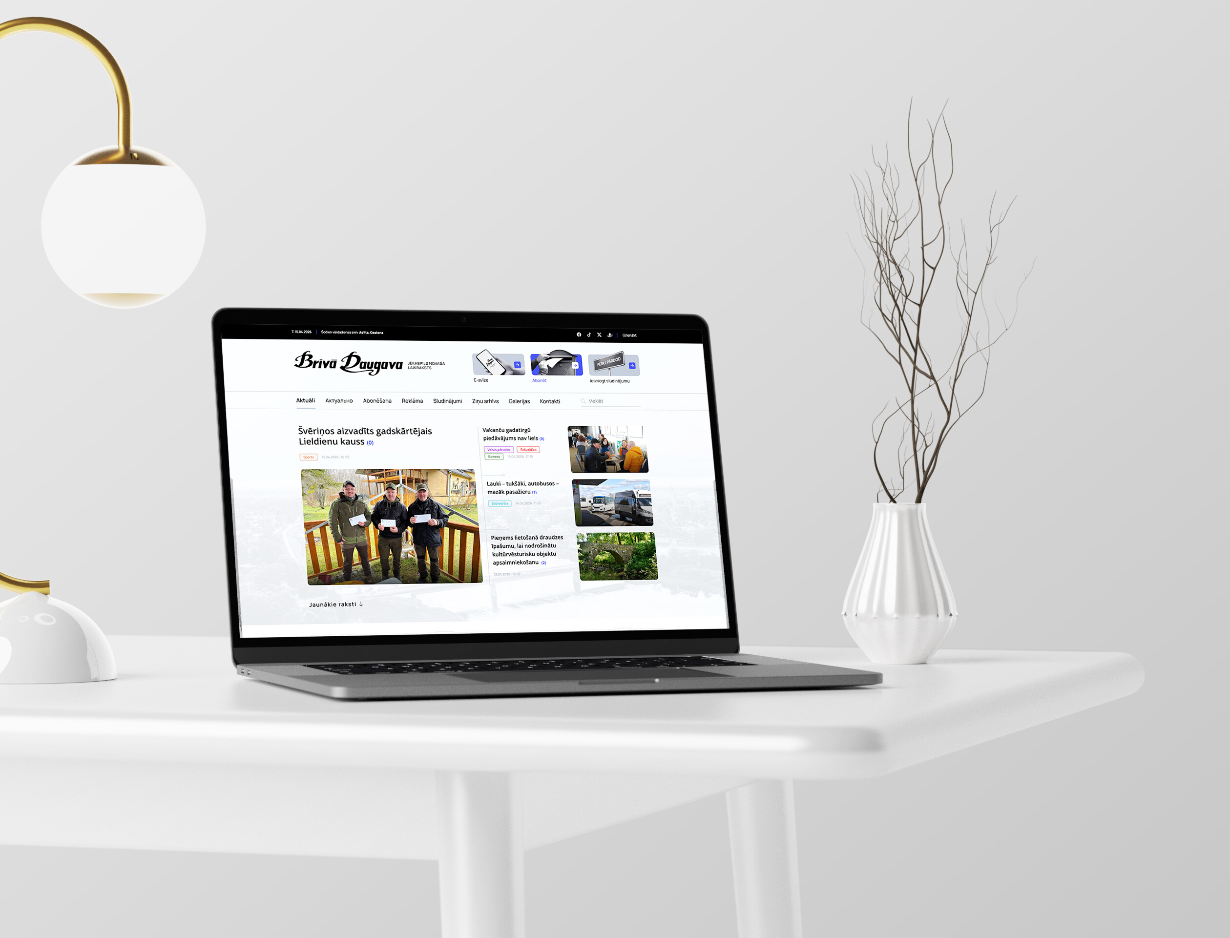 Brīvā Daugava mājaslapas ekrānšāviņš