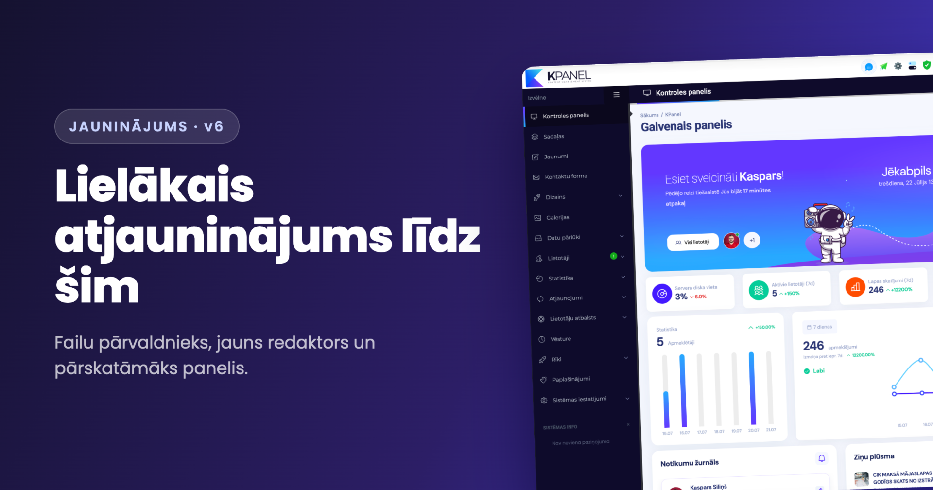 KPanel v6 atjauninājums
